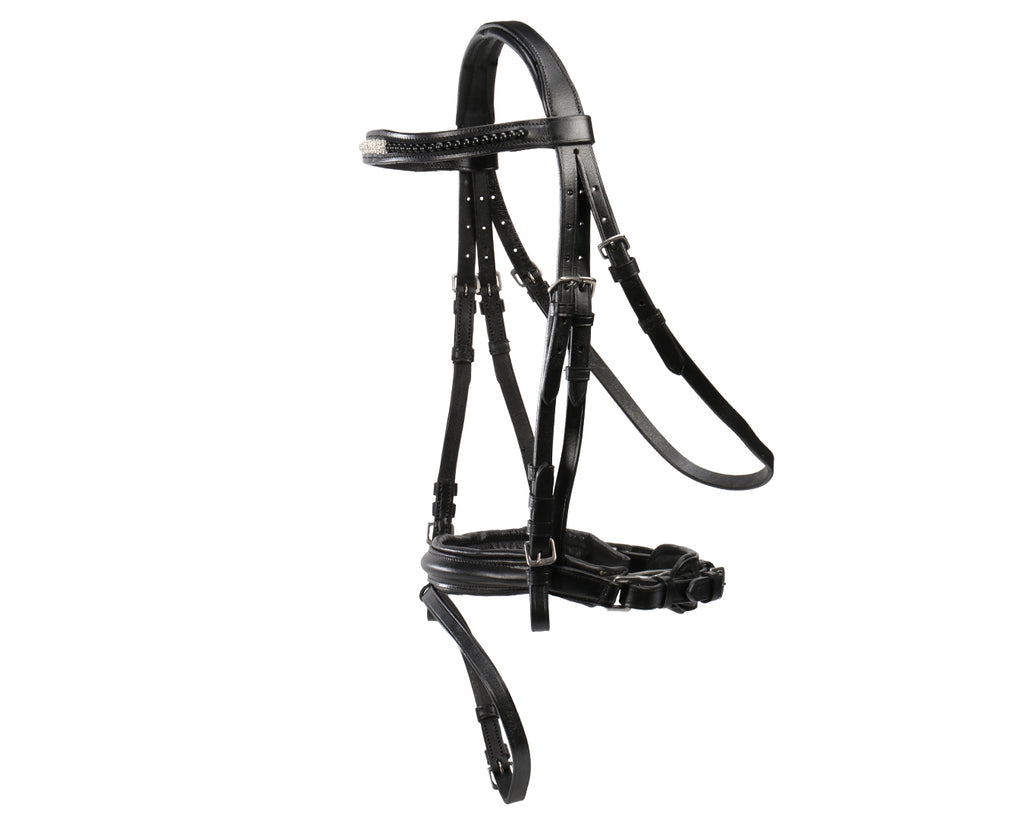 Sterling Pearl Snaffle Bridle with Padded Poll & Browband