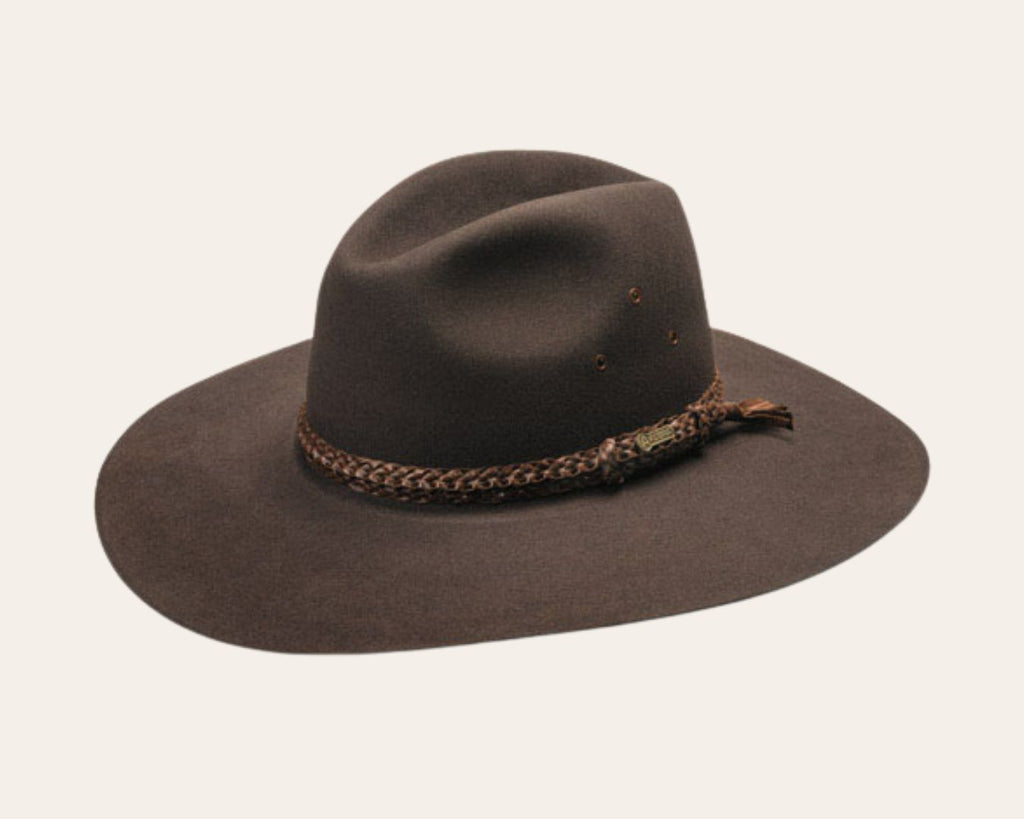 Akubra Riverina fedora crown hat 
