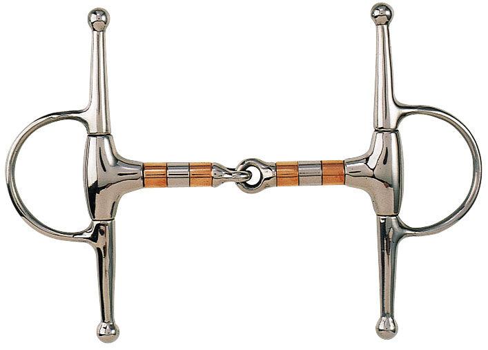 thumbnail image 2 of On Time Trader England Full Cheek Copper Roller Snaffle Bit – Stainless Steel 2 of 2