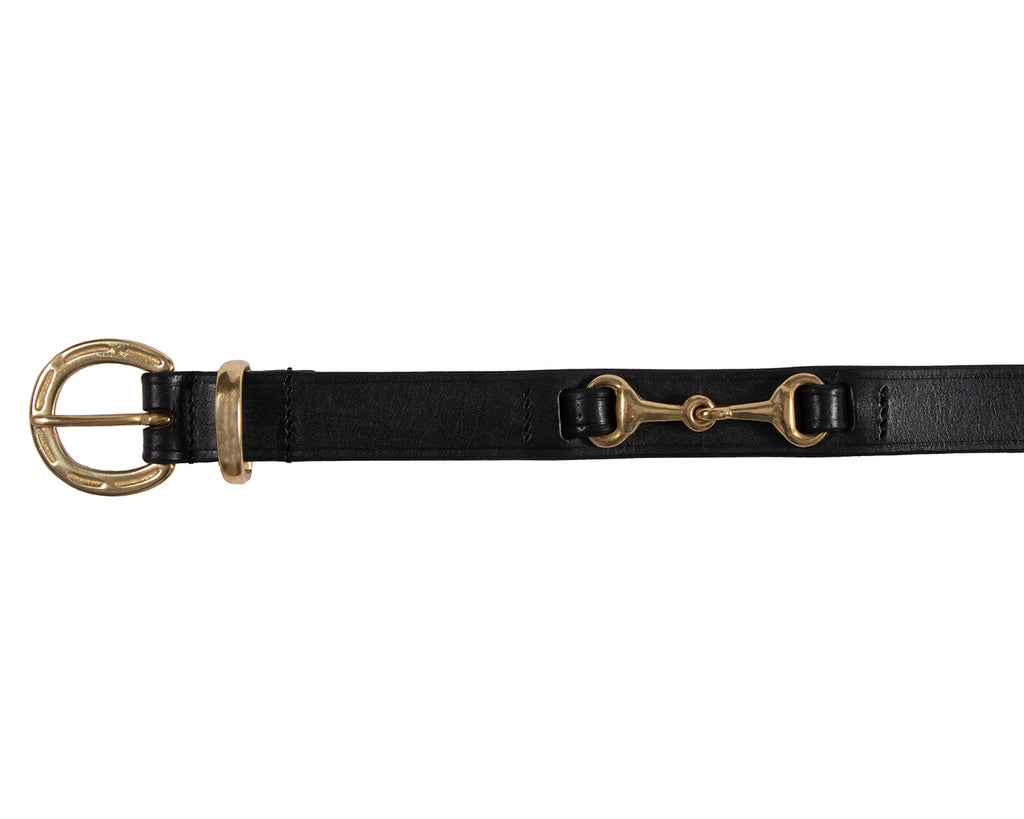 Finely crafted equestrian belt black