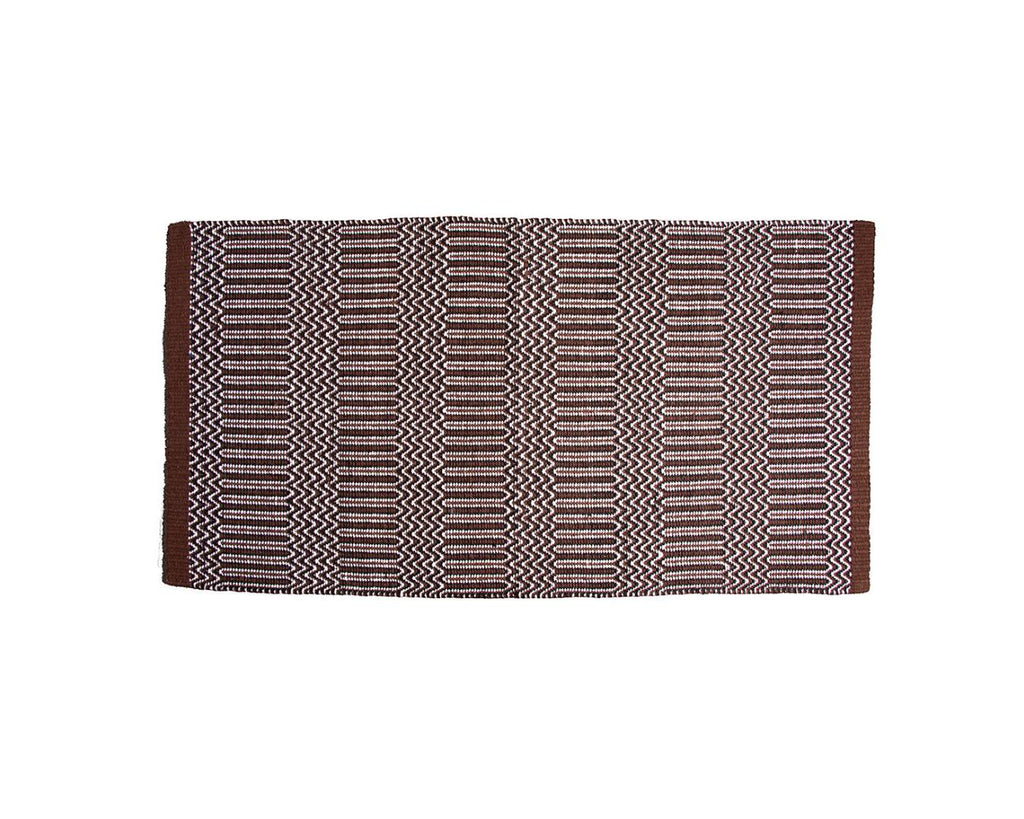 Fort Worth Double Weave Saddle Blanket - 32" x 64" (81cm x 163cm), available in 4 pattern color options, made with blended synthetic fibers for durability and comfort. Shop at Greg Grant Saddlery.