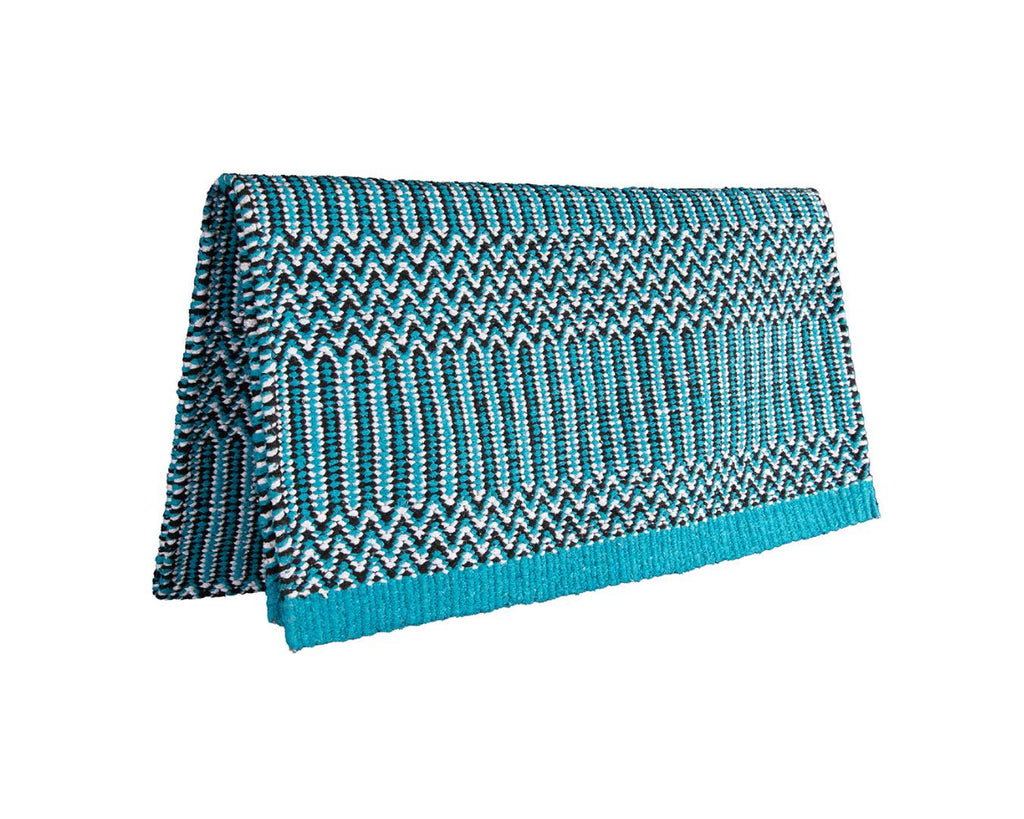 Fort Worth Double Weave Saddle Blanket - 32" x 64" (81cm x 163cm), available in 4 pattern color options, made with blended synthetic fibers for durability and comfort. Shop at Greg Grant Saddlery.
