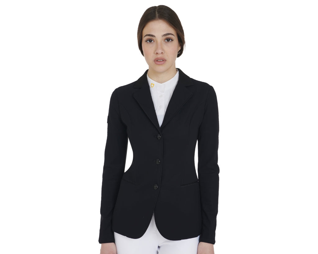Three-button riding competition jacket black