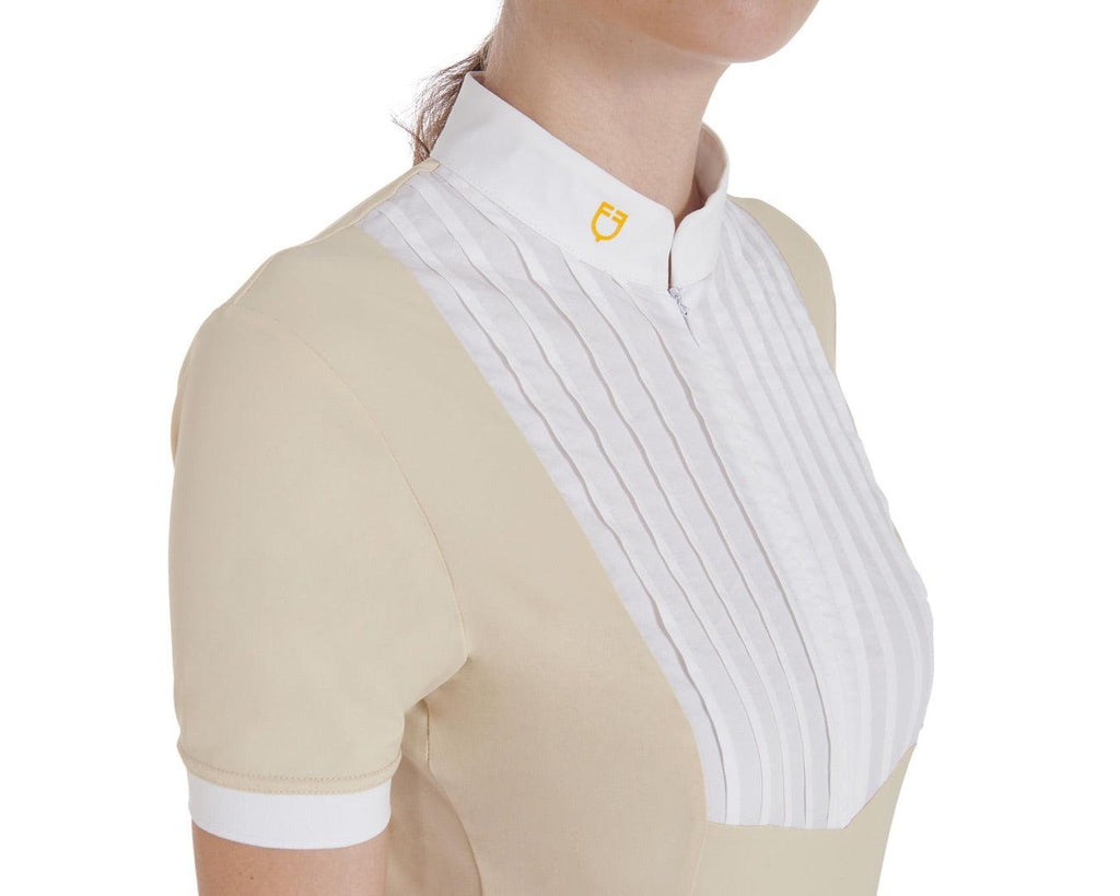 equestrian show polo shirt beige