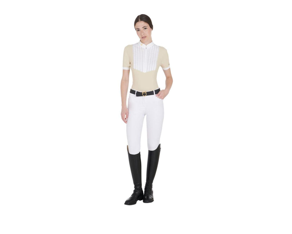 pretty equestrian show polo shirt beige