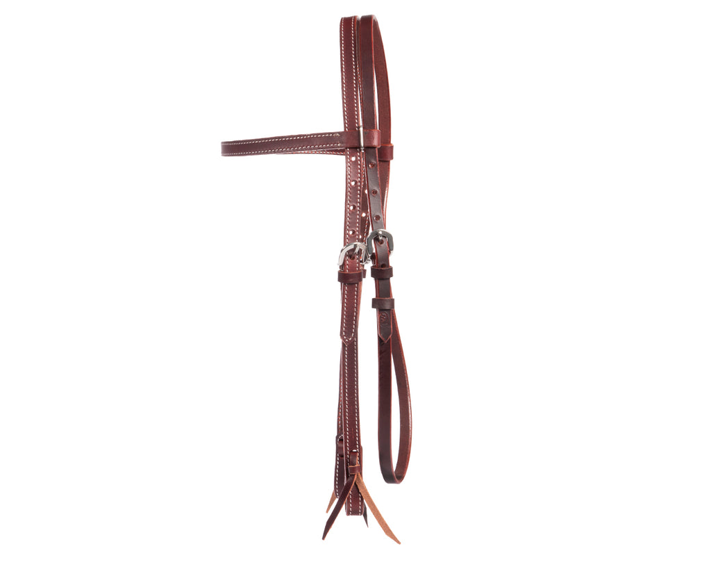 Fort Worth Western headstall with tooled leather and stainless-steel hardware