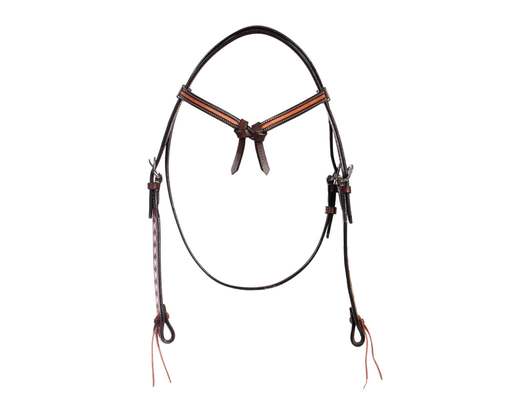 Western headstall with knotted front brow