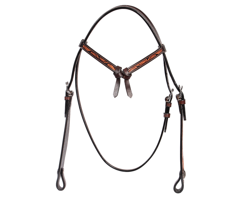 Western headstall with knotted front brow