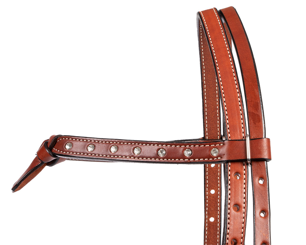 headstall with diamante detailing and knotted front brow