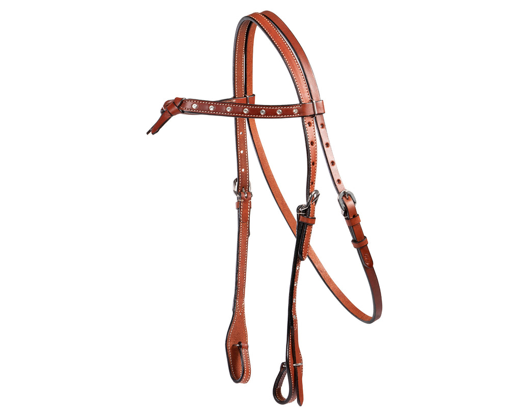 headstall with diamante detailing and knotted front brow