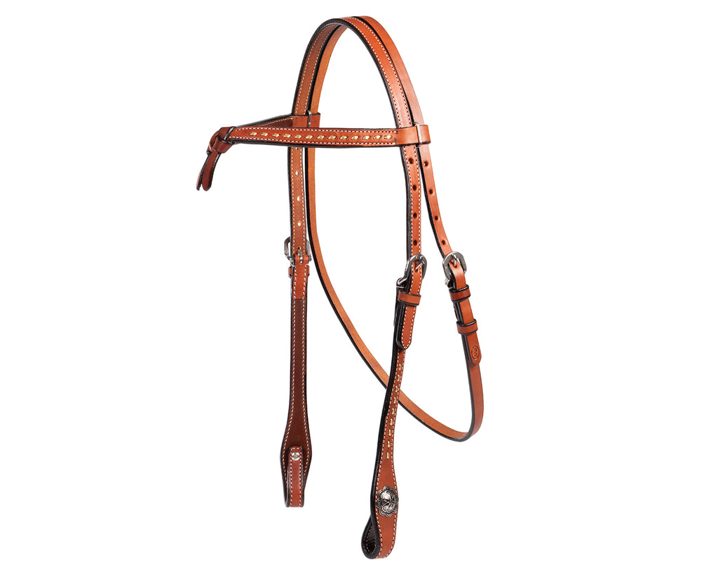 Western headstall with knotted front brow 