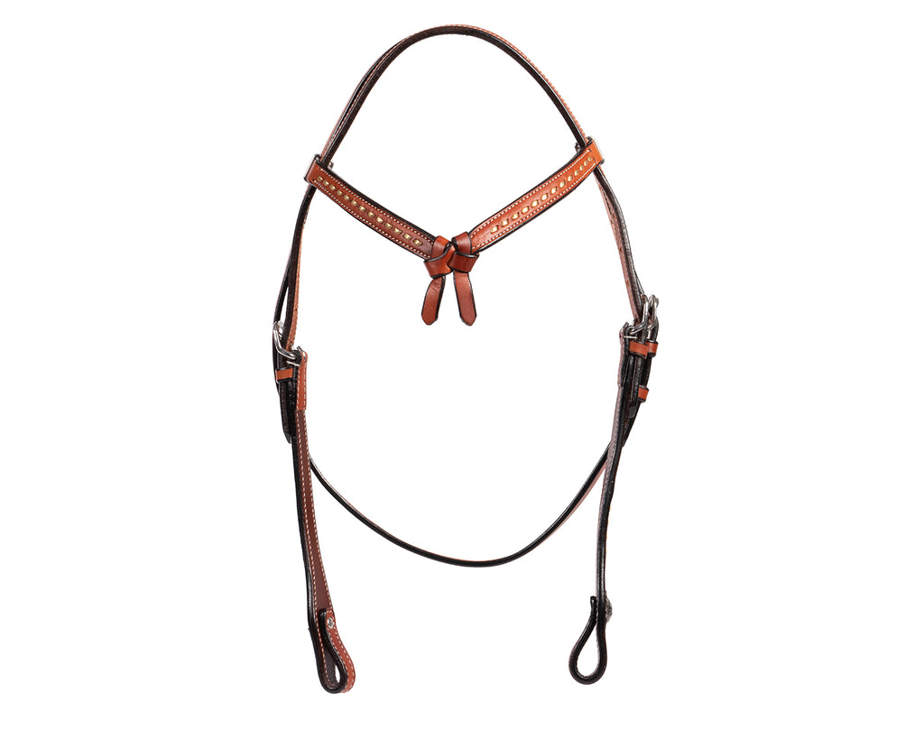 Western headstall with knotted front brow 