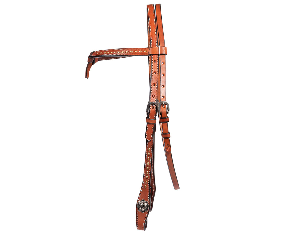Western headstall with knotted front brow 