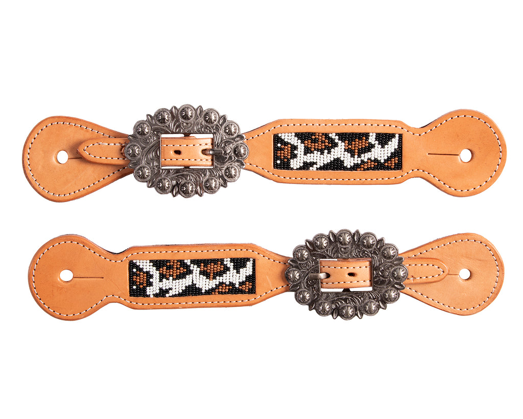 Fort Worth Beaded Leopard Spur Straps