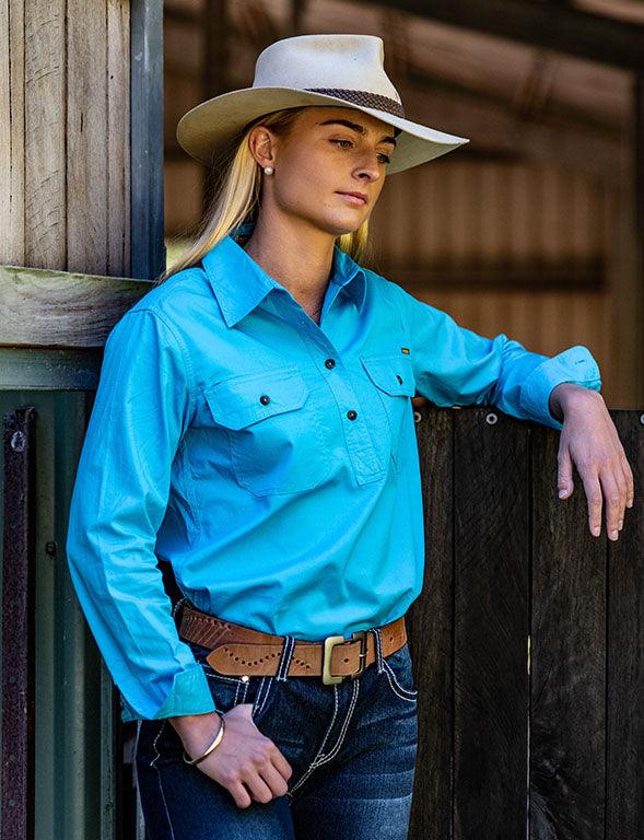 Fort Worth Mulga Long Sleeve Work Shirt Ladies – Greg Grant Saddlery