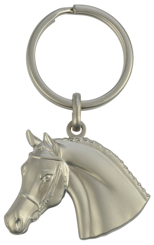 3D Key Ring  Silver Horse Head with Bridle