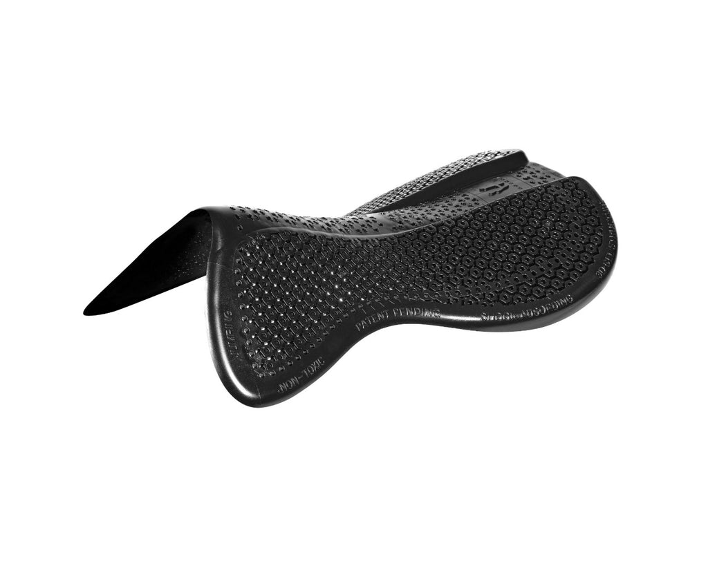  gel jump pad with an anatomical design with a gradual thickness increase towards the rear to provide much-needed support to the cantle area, thus balancing the saddle