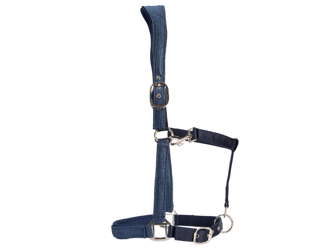 Navy Glitter Halter with dual side buckles allow you to adjust the fit on both sides evenly