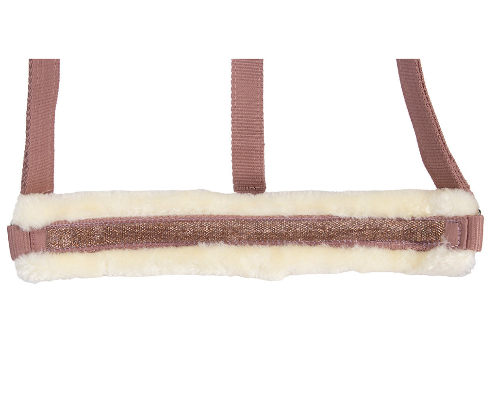 high quality halter padded  with soft synthetic fleece  beige