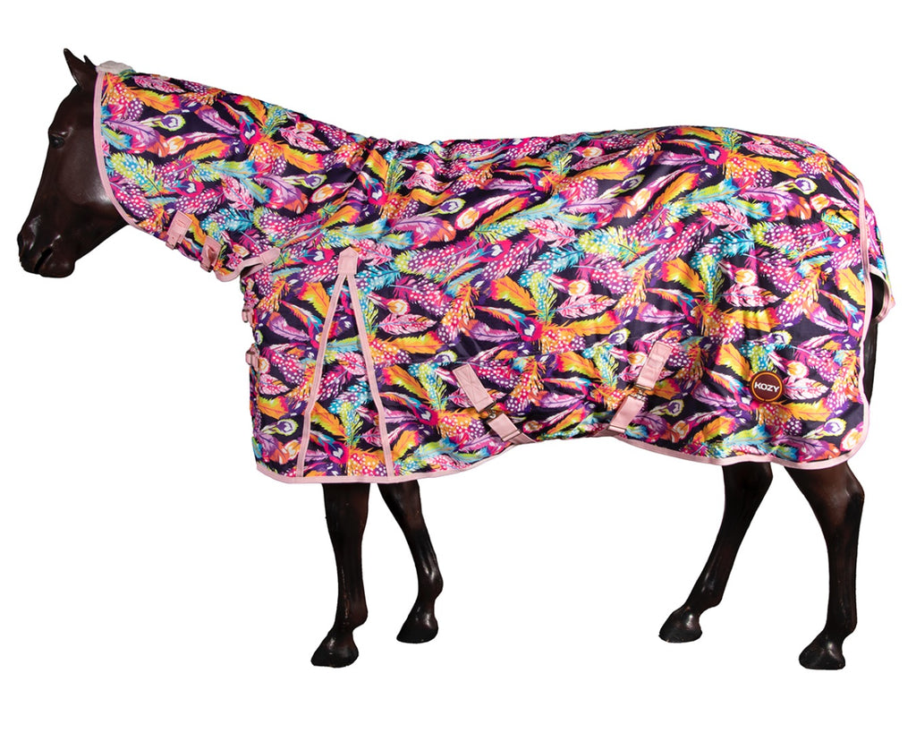horse winter rug cute feathers pattern