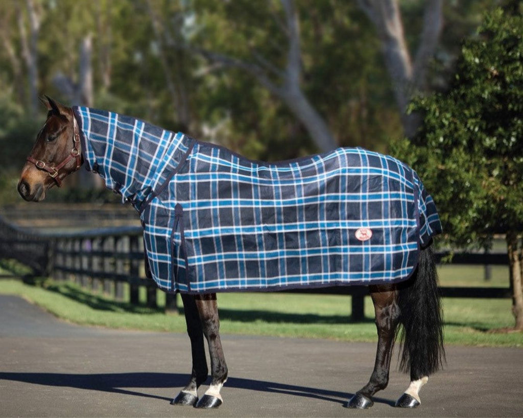 Kool Master PVC Shade Mesh Horse Rug Combo - Navy & Blue suitable for daily wear and made with cool mesh to keep your horse or pony comfortable during the hot summer months