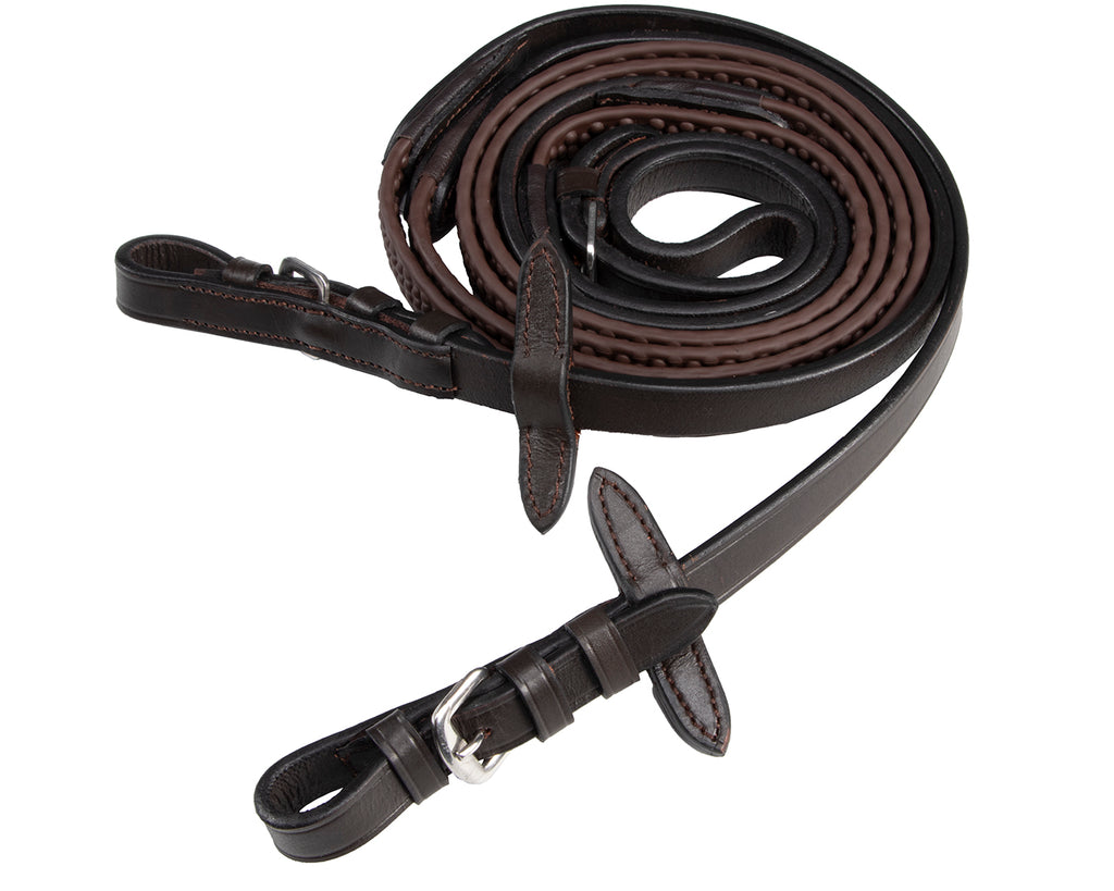 reins with leather hand-stitched and reinforced with sturdy brass 