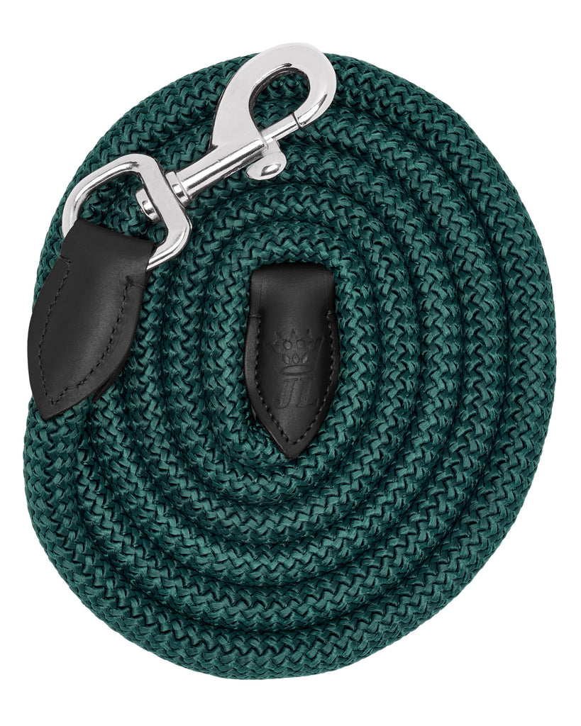 Rope & Leather Lead - Hunter Green & Black