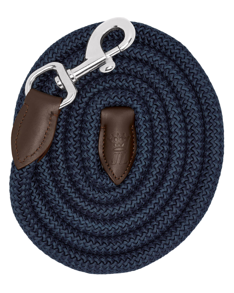 Rope & Leather Lead - Navy & Brown